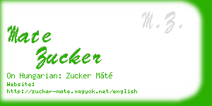 mate zucker business card